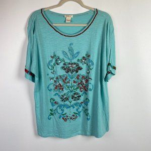 Sundance Embroidered Beaded T-Shirt